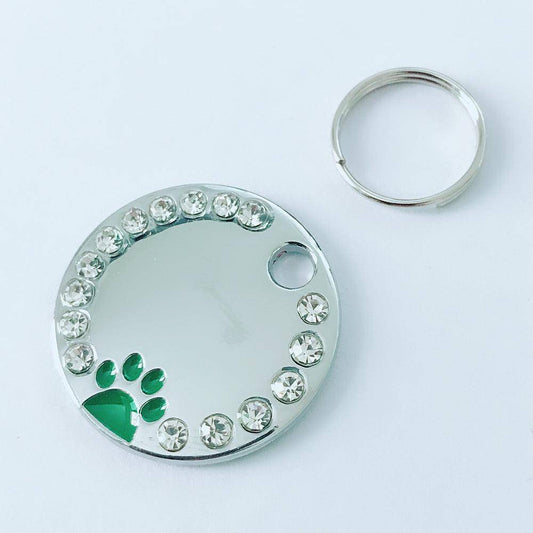 Personalized Round Metal Dog Tag Keychain